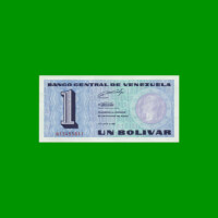 BILLETE DE VENEZUELA 1 BOLIVARES, PICK 68, AÑO 1989, ESTADO SIN CIRCULAR.-