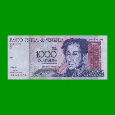 BILLETE DE VENEZUELA 1.000 BOLIVARES, PICK 79, AÑO 1998, ESTADO SIN CIRCULAR.-