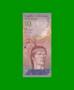 BILLETE DE VENEZUELA 10 BOLIVARES, PICK 90a, AÑO 2007, ESTADO EXCELENTE+. -