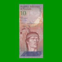 BILLETE DE VENEZUELA 10 BOLIVARES, PICK 90a, AÑO 2007, ESTADO EXCELENTE+. -