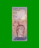 BILLETE DE VENEZUELA 10 BOLIVARES, PICK 90e, AÑO 2014, ESTADO SIN CIRCULAR.-