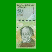 BILLETE DE VENEZUELA 50 BOLIVARES, PICK 92c, AÑO 2008, ESTADO SIN CIRCULAR.