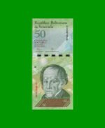 BILLETE DE VENEZUELA 50 BOLIVARES, PICK 92j, AÑO 2015, ESTADO SIN CIRCULAR.
