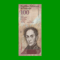 BILLETE DE VENEZUELA 100 BOLIVARES, PICK 93a, AÑO 2007, ESTADO MUY BUENO.