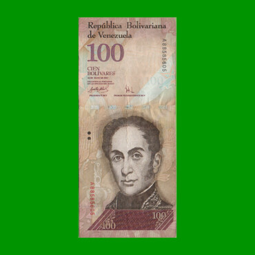 BILLETE DE VENEZUELA 100 BOLIVARES, PICK 93a, AÑO 2007, ESTADO MUY BUENO.