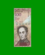BILLETE DE VENEZUELA 100 BOLIVARES, PICK 93b, AÑO 2008, ESTADO SIN CIRCULAR.