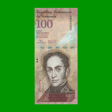 BILLETE DE VENEZUELA 100 BOLIVARES, PICK 93b, AÑO 2008, ESTADO SIN CIRCULAR.
