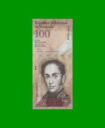 BILLETE DE VENEZUELA 100 BOLIVARES, PICK 93e, AÑO 2012, ESTADO MUY BUENO.