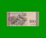 BILLETE DE VENEZUELA 100 BOLIVARES, PICK 93g, AÑO 2013, ESTADO MUY BUENO+. - - Imagen 2