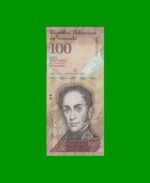 BILLETE DE VENEZUELA 100 BOLIVARES, PICK 93g, AÑO 2013, ESTADO MUY BUENO+. -