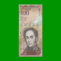 BILLETE DE VENEZUELA 100 BOLIVARES, PICK 93g, AÑO 2013, ESTADO MUY BUENO+. -