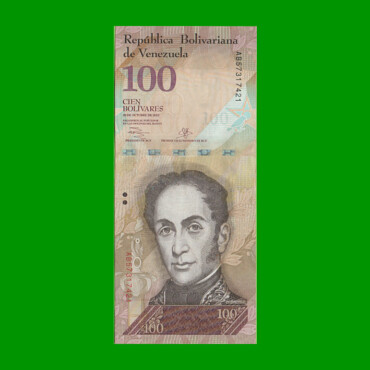 BILLETE DE VENEZUELA 100 BOLIVARES, PICK 93g, AÑO 2013, ESTADO MUY BUENO+. -
