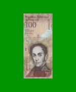 BILLETE DE VENEZUELA 100 BOLIVARES, PICK 93i, AÑO 2015, ESTADO MUY BUENO+. -