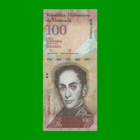BILLETE DE VENEZUELA 100 BOLIVARES, PICK 93i, AÑO 2015, ESTADO SIN CIRCULAR.-