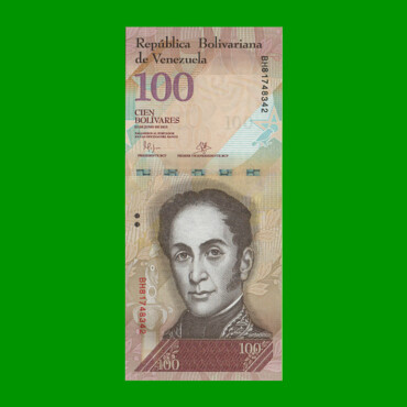BILLETE DE VENEZUELA 100 BOLIVARES, PICK 93i, AÑO 2015, ESTADO SIN CIRCULAR.-