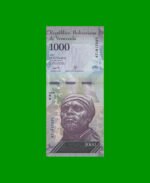 BILLETE DE VENEZUELA 1.000 BOLIVARES, PICK 95b, AÑO 2017, ESTADO SIN CIRCULAR.-
