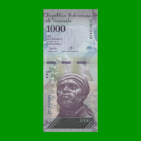BILLETE DE VENEZUELA 1.000 BOLIVARES, PICK 95b, AÑO 2017, ESTADO SIN CIRCULAR.-