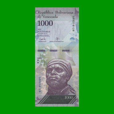 BILLETE DE VENEZUELA 1.000 BOLIVARES, PICK 95b, AÑO 2017, ESTADO SIN CIRCULAR.-