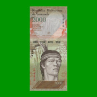 BILLETE DE VENEZUELA 2.000 BOLIVARES, PICK 96, AÑO 2016, ESTADO SIN CIRCULAR.-