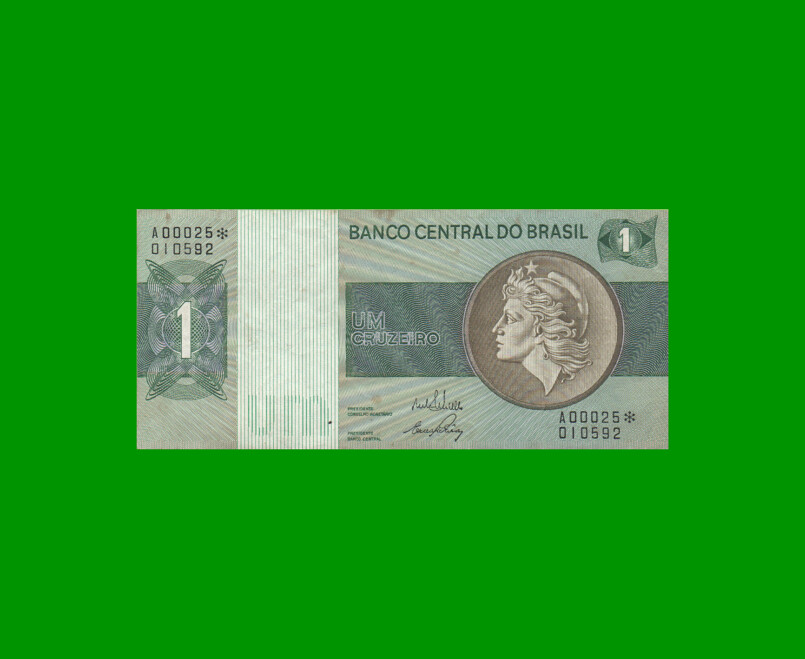 REPOSICION BILLETE DE BRASIL 1 CRUZEIRO, PICK 191Aa, N° CAT 129a, ESTADO MUY BUENO.-