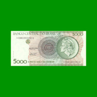 REPOSICION BILLETE DE BRASIL 5.000 CRUZEIROS, PICK 227, N° CAT 222a, ESTADO EXCELENTE+ .-