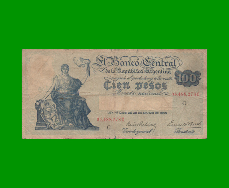 EL PROGRESO $ 100,00, BOT 1895, AÑO 1937, ESTADO BUENO+ .-