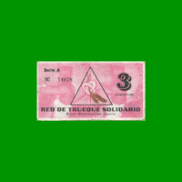 BONO RED DEL TRUEQUE SOLIDARIO, ZONA BONAERENSE OESTE, 3 CREDITOS, MG 474, ESTADO BUENO.-