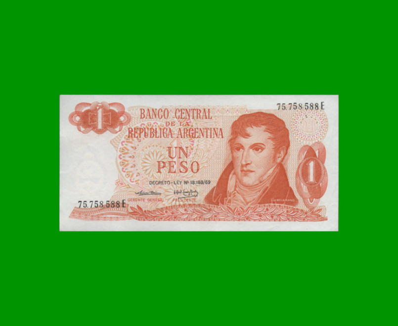 PESOS LEY 18.188 $1,00, BOT 2318, AÑO 1974, ESTADO EXCELENTE.-