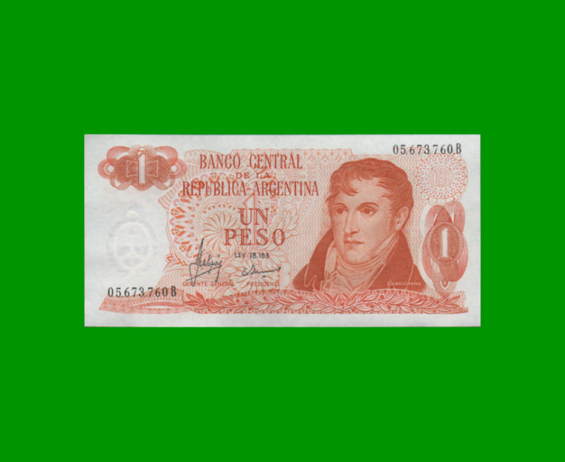 PESOS LEY 18.188 $1,00, BOT 2302, AÑO 1970, ESTADO EXCELENTE+ .-