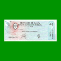 BONO DE SALTA 5,00 DE AUSTRALES, EC 060, AÑO 1987, ESTADO SIN CIRCULAR.-