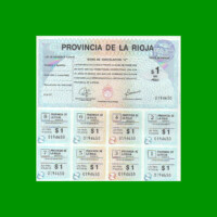 BONO DE LA RIOJA $1,00 SERIE A, AÑO 1996, ESTADO SIN CIRCULAR.-