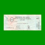 BONO DE SALTA 5,00 DE AUSTRALES, EC 062, AÑO 1987, ESTADO BUENO.-