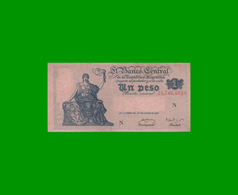 EL PROGRESO $ 1,00, BOT 1841, AÑO 1951, ESTADO MUY BUENO.-