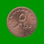 MONEDA DE QATAR 5 DIRHAMAS, AÑO 1973/1978, ESTADO NUEVA.-