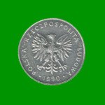 MONEDA DE POLONIA 5 ZLOTY, AÑO 1990, ESTADO USADA.- - Imagen 2