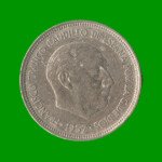 MONEDA DE ESPAÑA 5 PASETAS, AÑO 1957, ESTADO USADA.- - Imagen 2