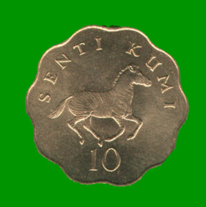 MONEDA DE TANZANIA 10 SANTI, AÑO 1981, ESTADO NUEVA.-