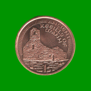 MONEDA DE ISLA DE MAN 1 PENIQUE, AÑO 2002, ESTADO NUEVA.-