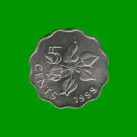 MONEDA DE SUAZILANDIA 5 CENTIMOS, AÑO 1999, ESTADO NUEVA.-