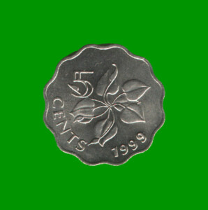 MONEDA DE SUAZILANDIA 5 CENTIMOS, AÑO 1999, ESTADO NUEVA.-