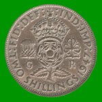 MONEDA DE REINO UNIDO 2 CHELINES, AÑO 1947, ESTADO USADA.-