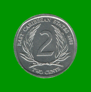 MONEDA DE CARIBE DEL ESTE 2 CENTAVOS, AÑO 2002, ESTADO NUEVA.-