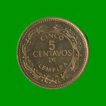 MONEDA DE HONDURAS 5 CENTAVOS, AÑO 1995, ESTADO USADA.-