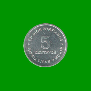 MONEDA DE NICARAGUA 5 CENTAVOS, AÑO 1987, ESTADO USADA.-