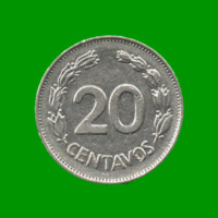 MONEDA DE ECUADOR 20 CENTAVOS, AÑO 1972, ESTADO USADA.-
