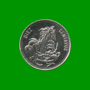 MONEDA DE REPUBLICA DOMINICA 10 CENTAVOS, AÑO 1991, ESTADO USADA.-