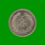 MONEDA DE VENEZUELA 5 CENTIMOS, AÑO 1964, ESTADO USADA.-