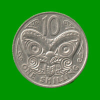 MONEDA DE NUEVA ZELANDA 10 CENTIMOS, AÑO 1967, ESTADO USADA.-