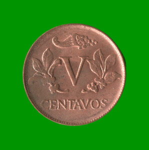 MONEDA DE COLOMBIA $ 5 CENTAVOS, AÑO 1968, ESTADO USADA.-