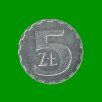 MONEDA DE POLONIA 5 ZLOTY, AÑO 1990, ESTADO USADA.-
